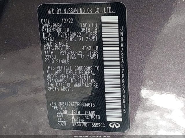 INFINITI Qx Premium Select Awd Image 5